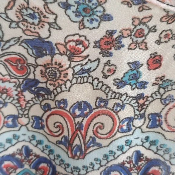 New Directions Boho Cold Shoulder Ditsy Floral Slipon Dress S Very Sheer… - Picture 10 of 17